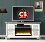 MURAL Mirrored 67" Wide TV Stand with LED Lights