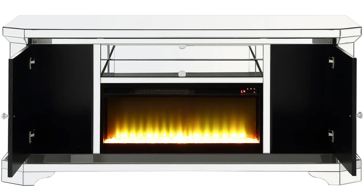 MURAL Mirrored 67" Wide TV Stand with LED Lights