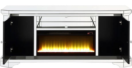 MURAL Mirrored 67" Wide TV Stand with LED Lights