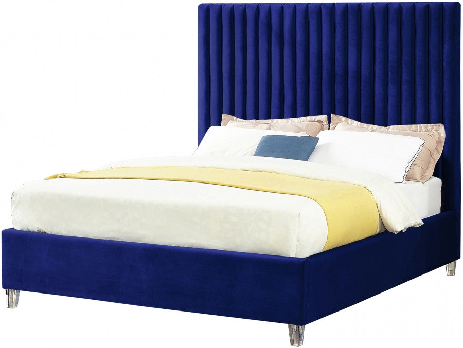 MURITZ Blue Velvet Bed