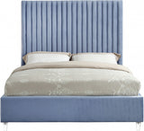 MURITZ Light Blue & Gold Velvet Bed