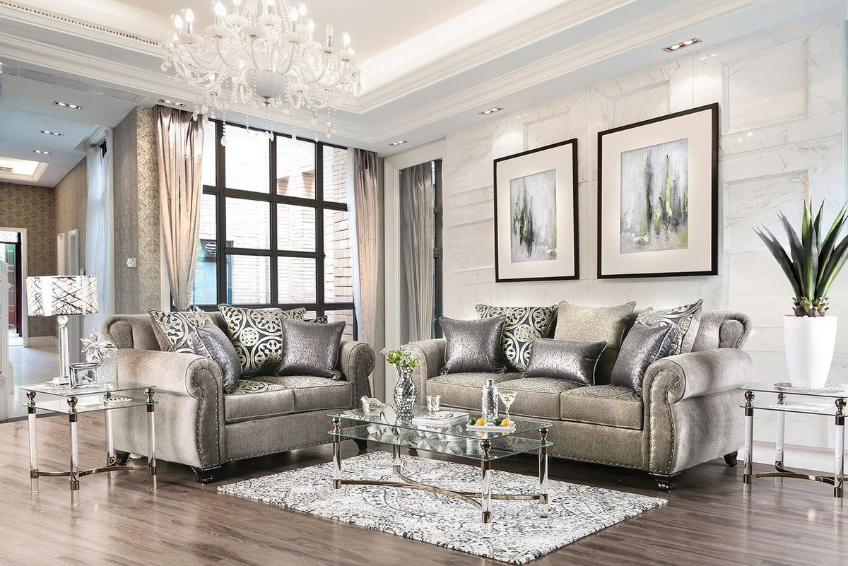 MADISON Gray Sofa and Loveseat
