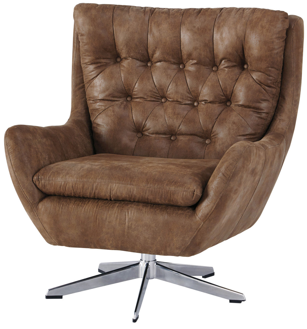 MAE Brown 35" Wide Swivel Chair