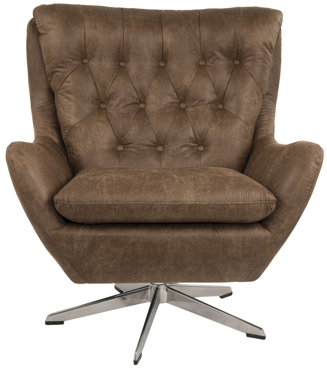 MAE Brown 35" Wide Swivel Chair