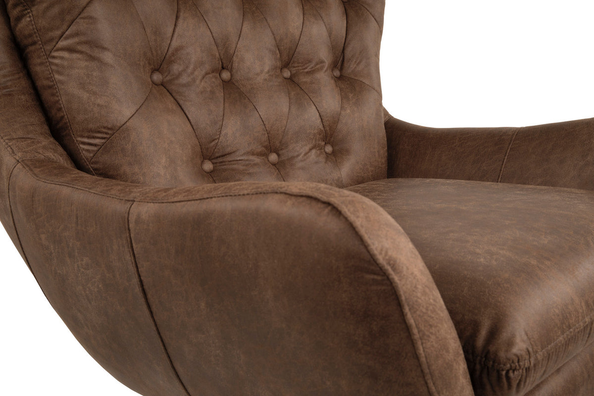 MAE Brown 35" Wide Swivel Chair