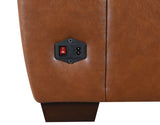 YASIEL Top Grain Leather Power Reclining Sectional with USB