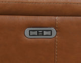 YASIEL Top Grain Leather Power Reclining Sectional with USB