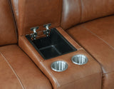 YASIEL Top Grain Leather Power Reclining Sectional with USB