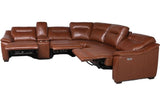 YASIEL Top Grain Leather Power Reclining Sectional with USB