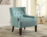 Maribel Teal Tufted Fabric Accent Chair