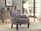 Maribel Grey Tufted Fabric Accent Chair