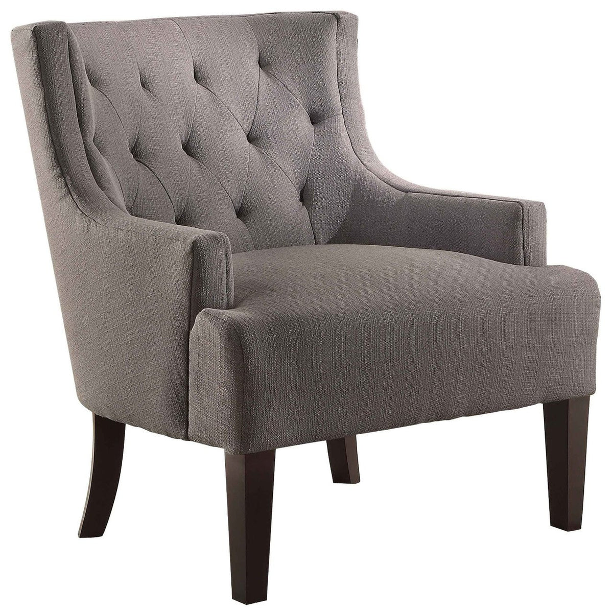Maribel Grey Tufted Fabric Accent Chair