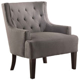 Maribel Grey Tufted Fabric Accent Chair