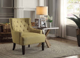 Maribel Mustard Tufted Fabric Accent Chair