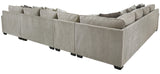 MARISSA Beige Gray 161" Wide Sectional with Ottoman