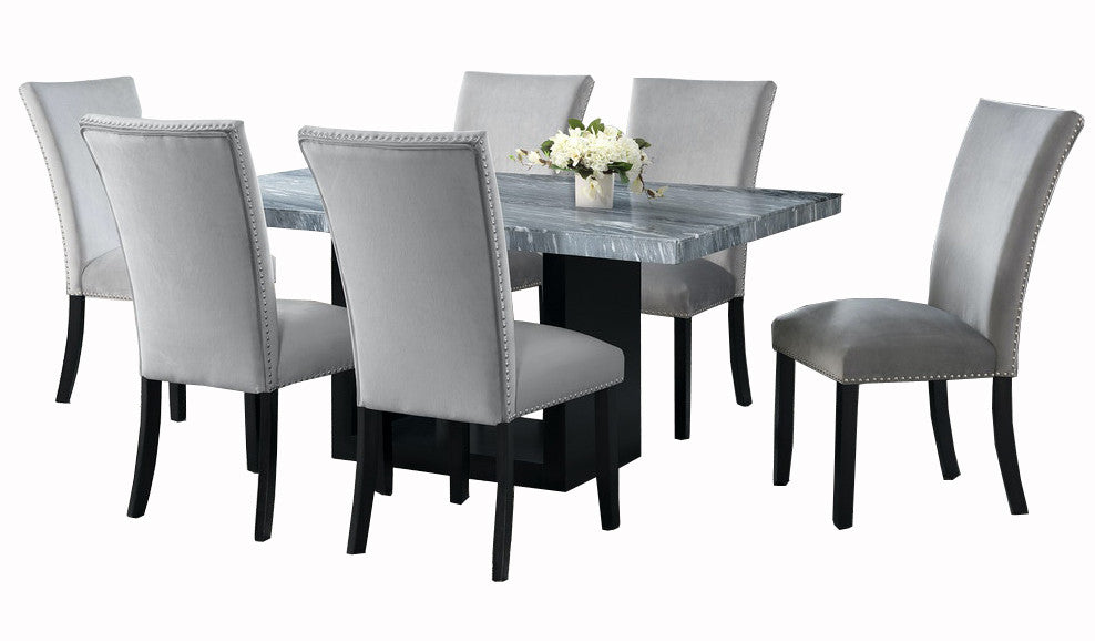 MARIYA Marble Gray 7-PC Dining Set