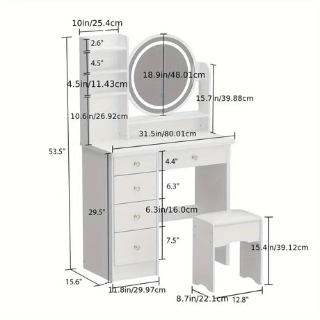 MATIZ White 32" Wide Vanity with Chair (RTA)