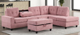 MAYA Pink 112" Wide Reversible Sectional (Water Resistant Fabric)