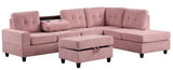 MAYA Pink 112" Wide Reversible Sectional (Water Resistant Fabric)