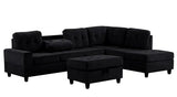 MAYA Black 112" Wide Reversible Sectional (Water Resistant Fabric)