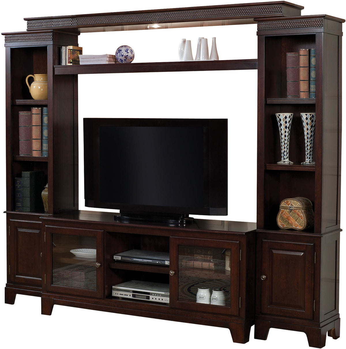 MAYELA Merlot 94" Wide Entertainment Center