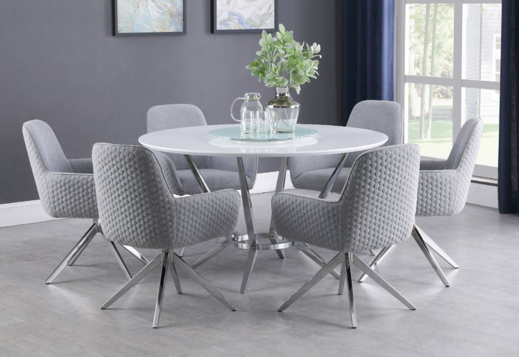 MELENA 54" Dining Table with Lazy Susan