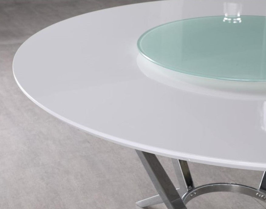 MELENA 5 Piece Dining Set with Lazy Susan
