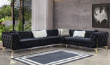 MELINA Black 132" Wide Black Sectional