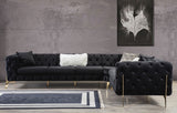 MELINA Black 132" Wide Black Sectional