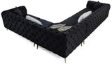 MELINA Black 132" Wide Black Sectional