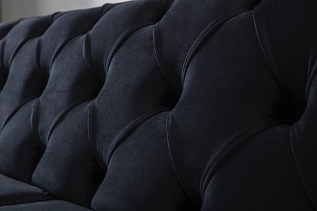 MELINA Black 132" Wide Black Sectional