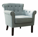 Melody Blue Fabric Tufted Back Accent Arm Chair