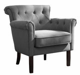 Melody Grey Fabric Tuffted Back Accent Arm Chair