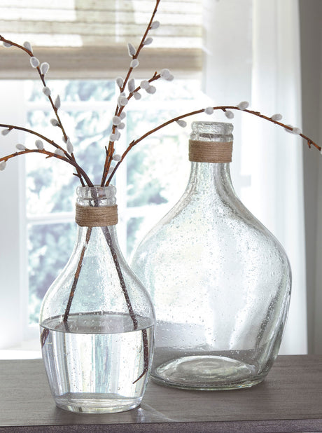 MELVIT Clear Glass 15" Height Vase Pair