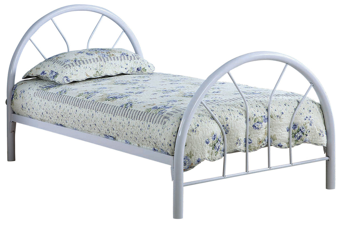 MERRICK White Twin Metal Bed