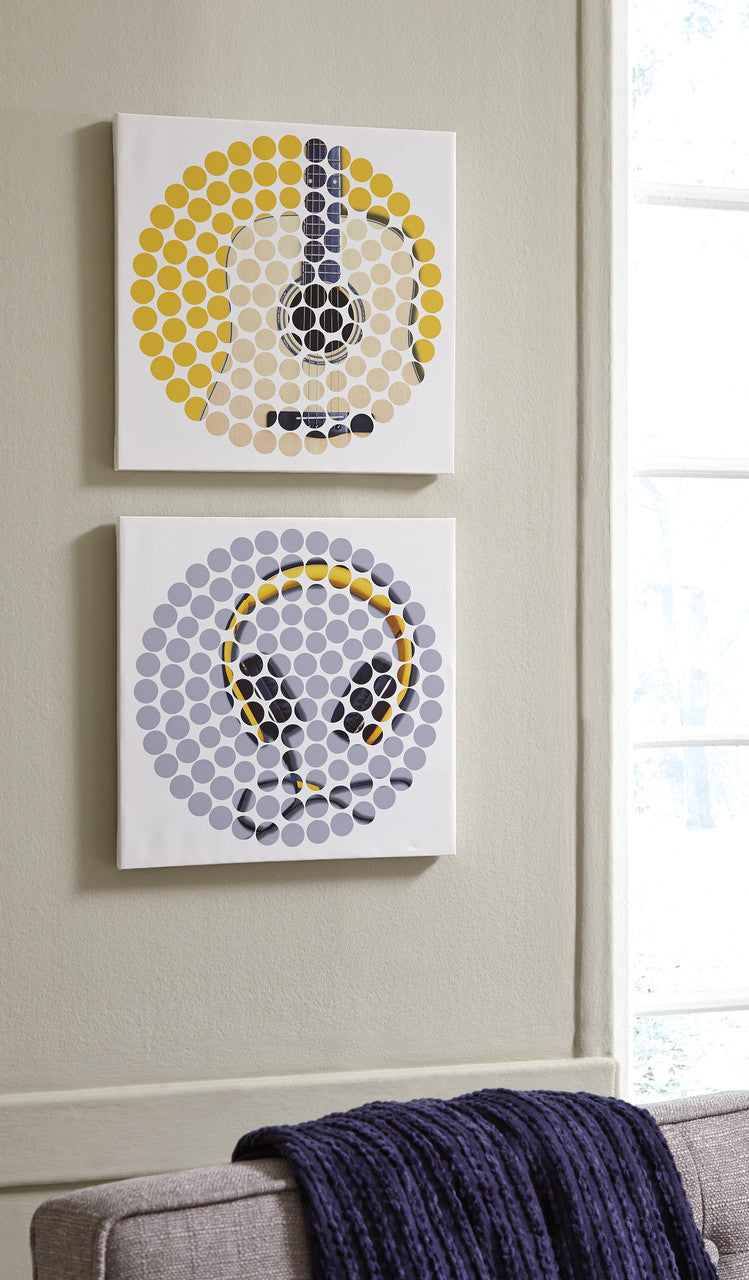 Mikel Guitar & Headphones Wall Art Set