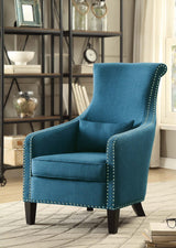 Miley Blue Fabric Nail Head Accent Chair