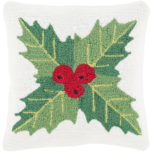 Designer Mistletoe White Pillow