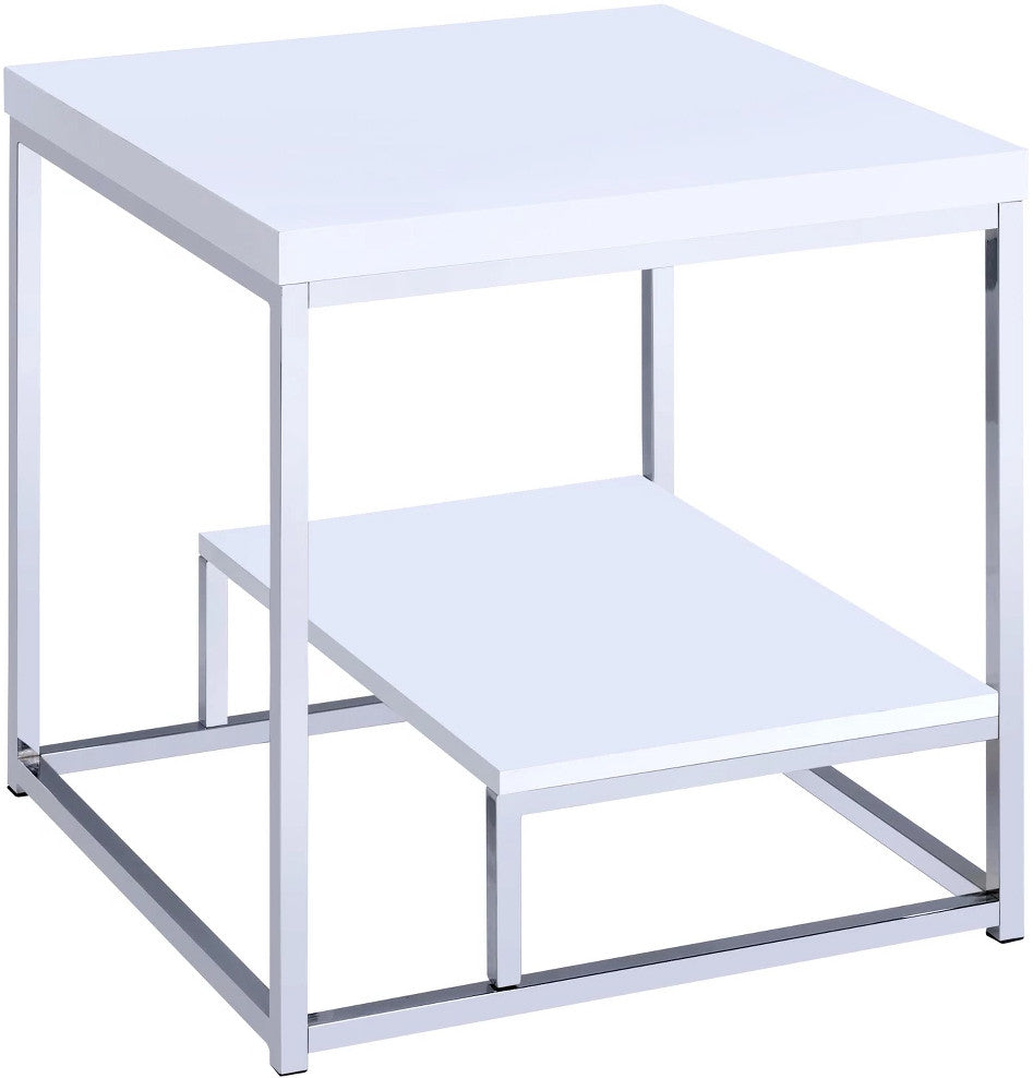 MODANI White 24" Wide End Table