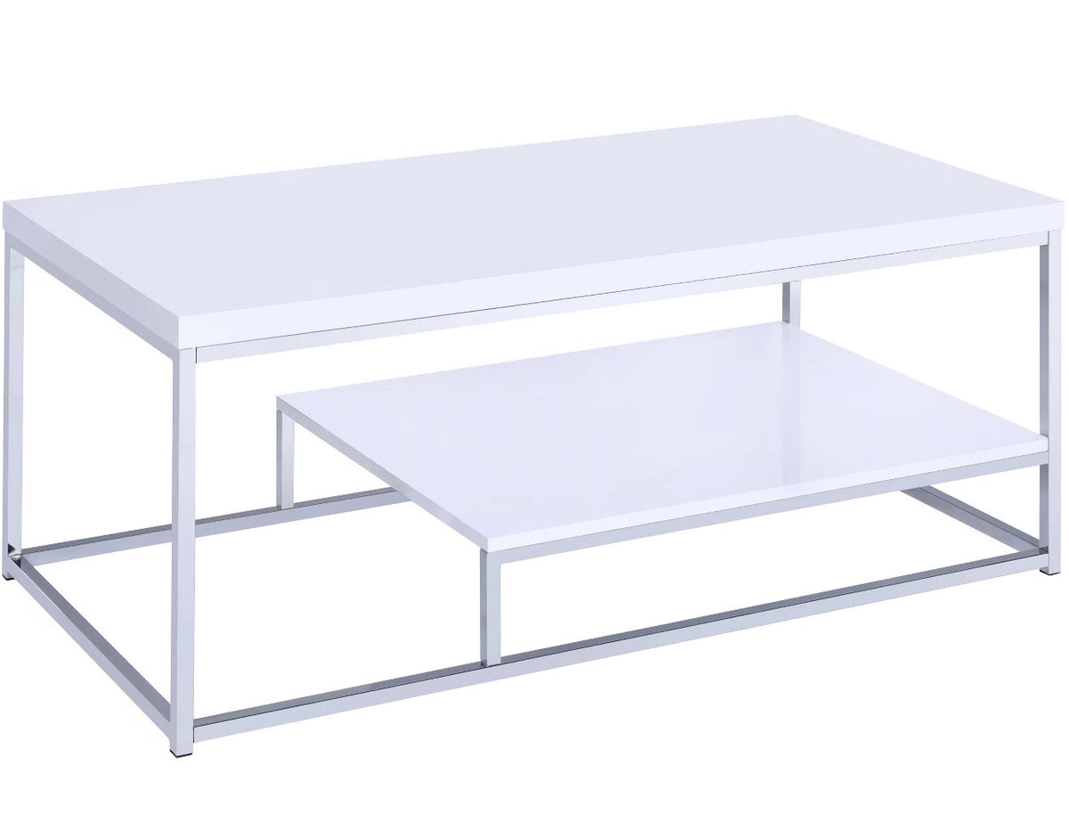 MODANI White 47" Wide x 24" Depth Coffee Table