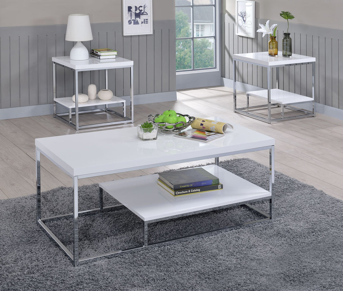 MODANI White 24" Wide End Table