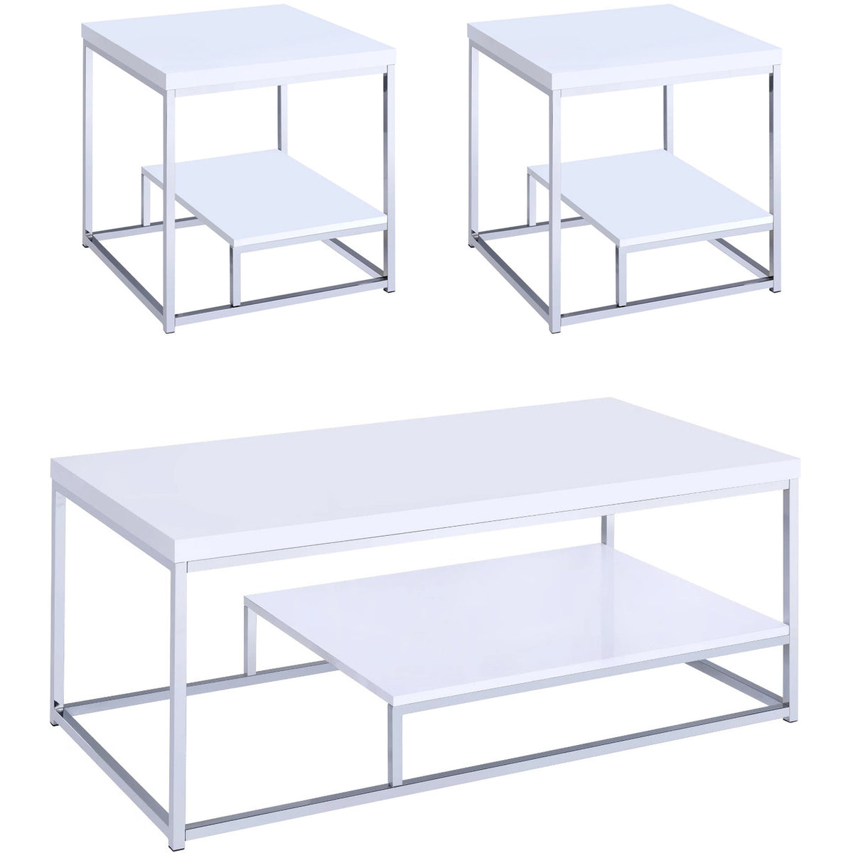 MODANI White 3 Piece Table Set