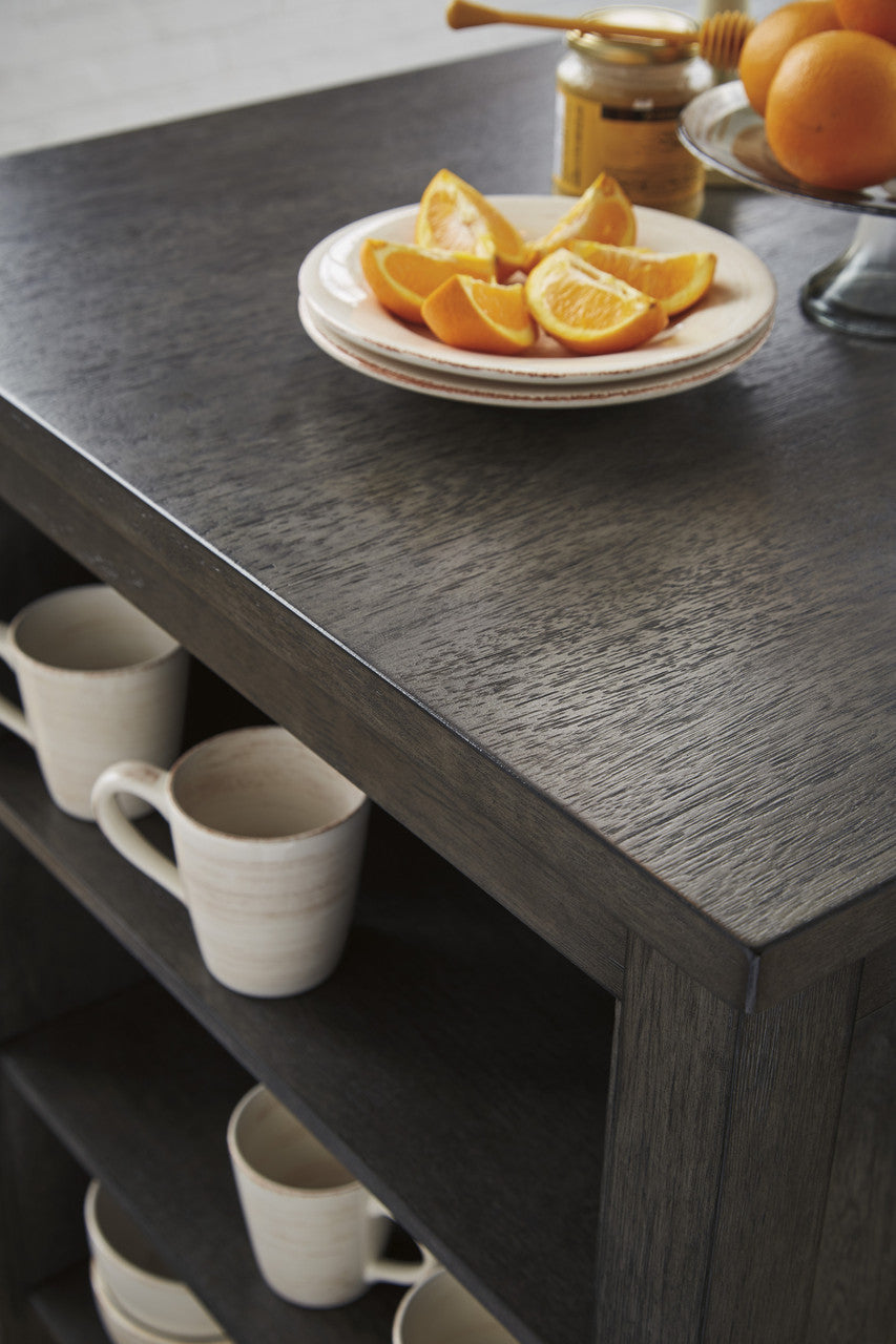 MOENNE Gray 36" Wide 3 Piece Counter Height Set