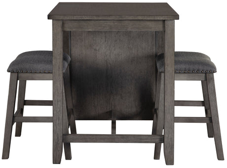 MOENNE Gray 36" Wide 3 Piece Counter Height Set