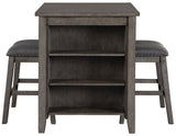 MOENNE Gray 36" Wide 3 Piece Counter Height Set