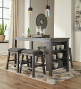 MOENNE Gray 60" Wide Counter Table