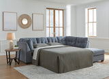 NANDRI Blue 115" x 91" Full-Size Sectional Sleeper