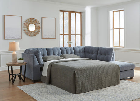 NANDRI Blue 115" x 91" Full-Size Sectional Sleeper