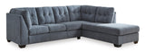 NANDRI Blue 115" x 91" Full-Size Sectional Sleeper