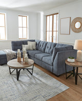 NANDRI Blue 115" x 91" Full-Size Sectional Sleeper